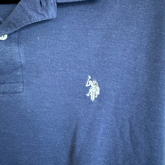 U.S. Polo Assn. Navy Polo with White Collar Piping - Picture 2 of 4